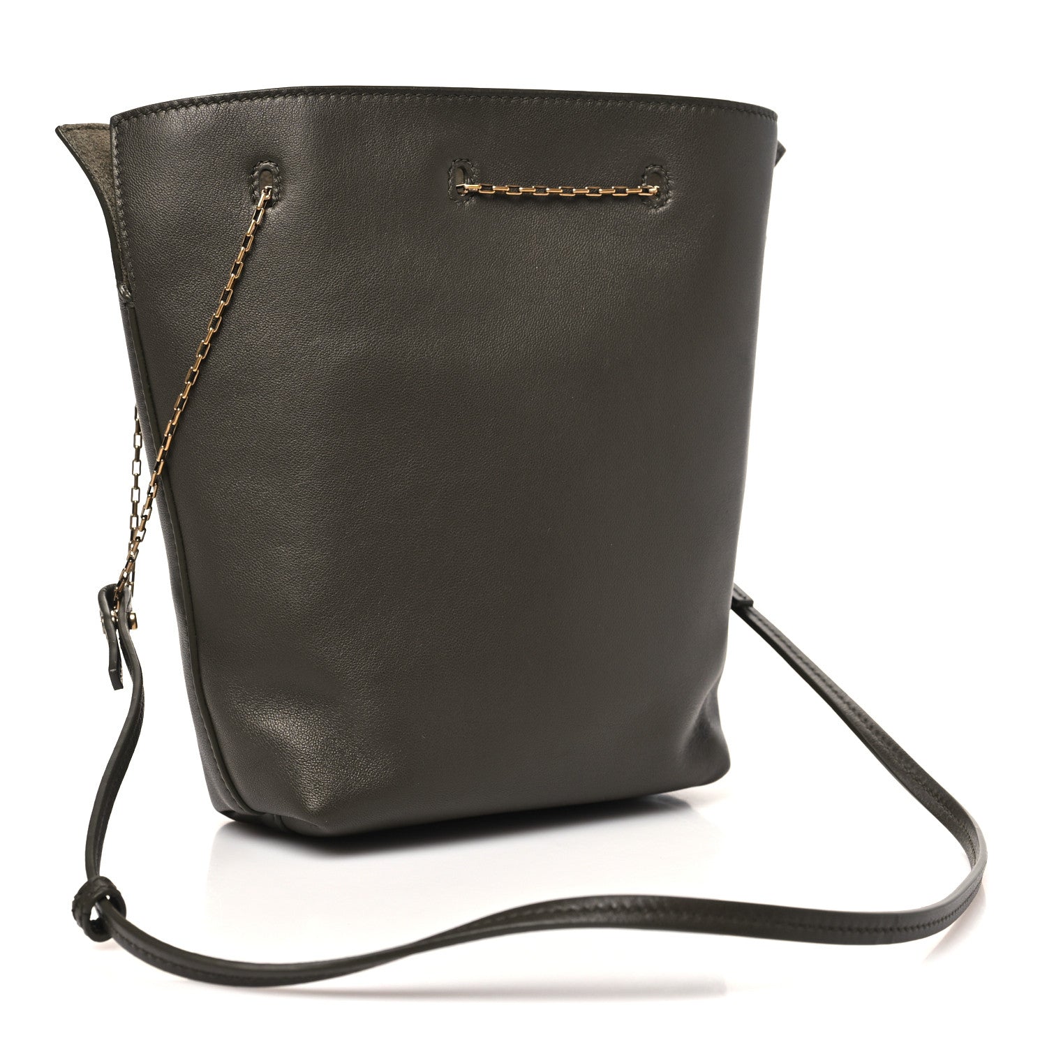 Saint Laurent Lambskin Pochon Shoulder Bag Light Musk 3 of 10