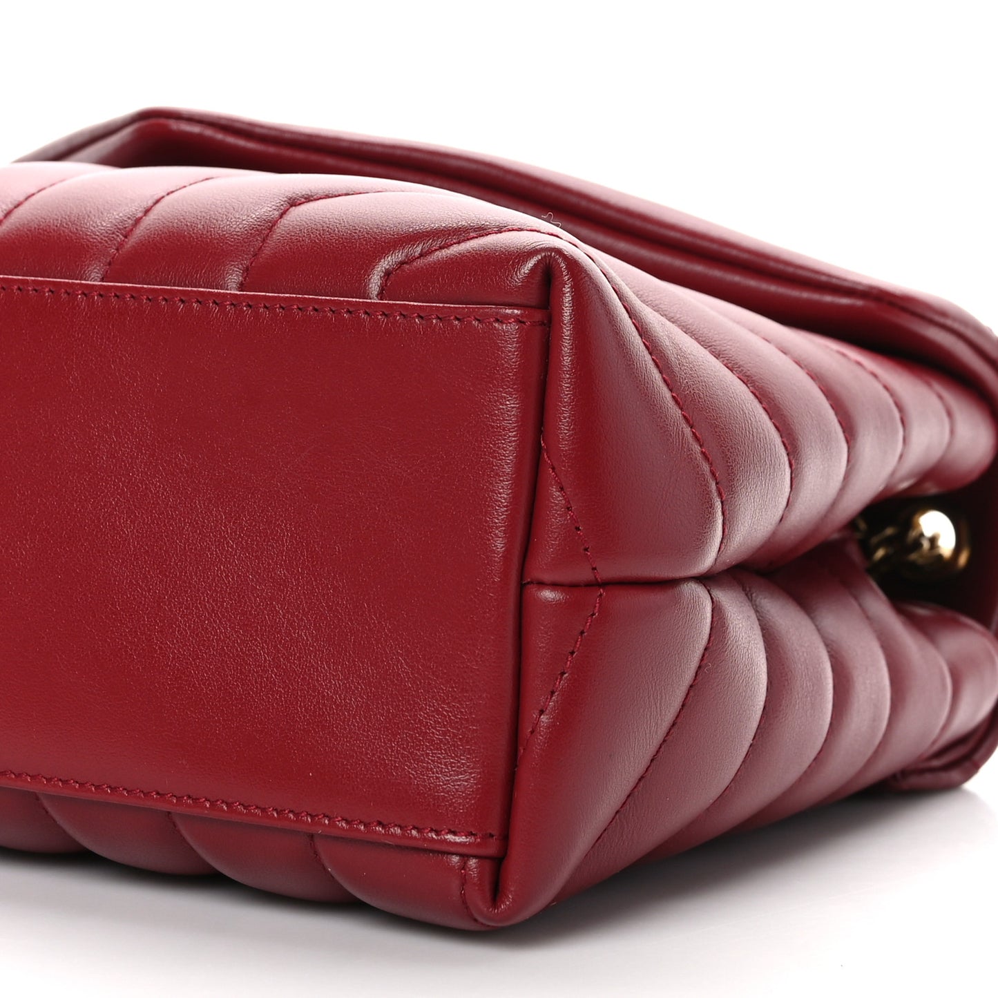 Calfskin Y Quilted Monogram Small Loulou Chain Satchel Red