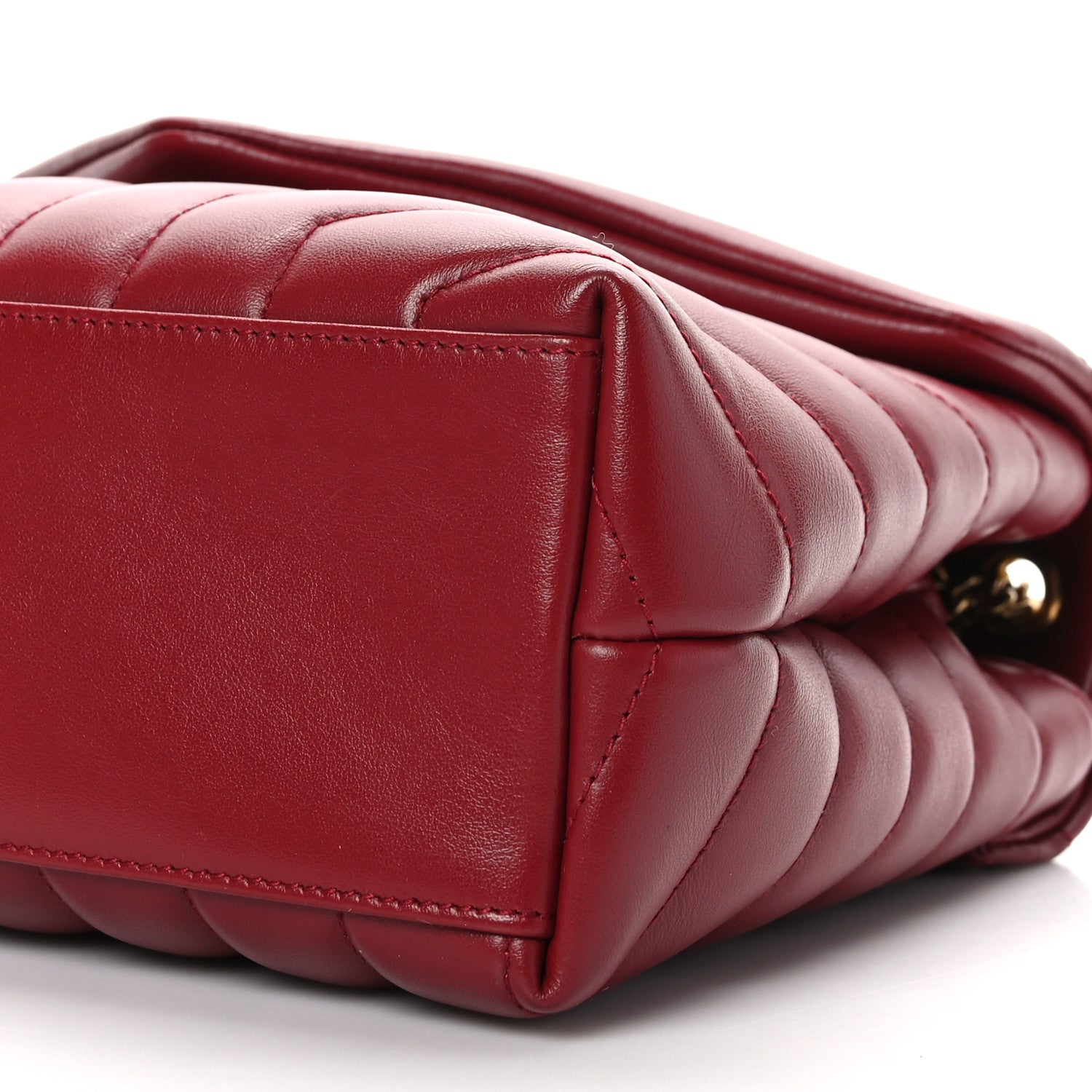 Saint Laurent Calfskin Y Quilted Monogram Small Loulou Chain Satchel Red 10 of 10