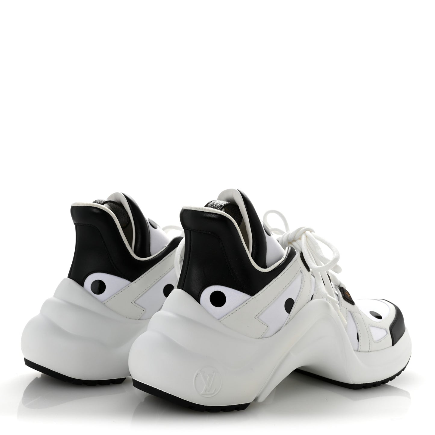 Calfskin Satin Printed Polka Dot Monogram LV Archlight Sneakers 39.5 White