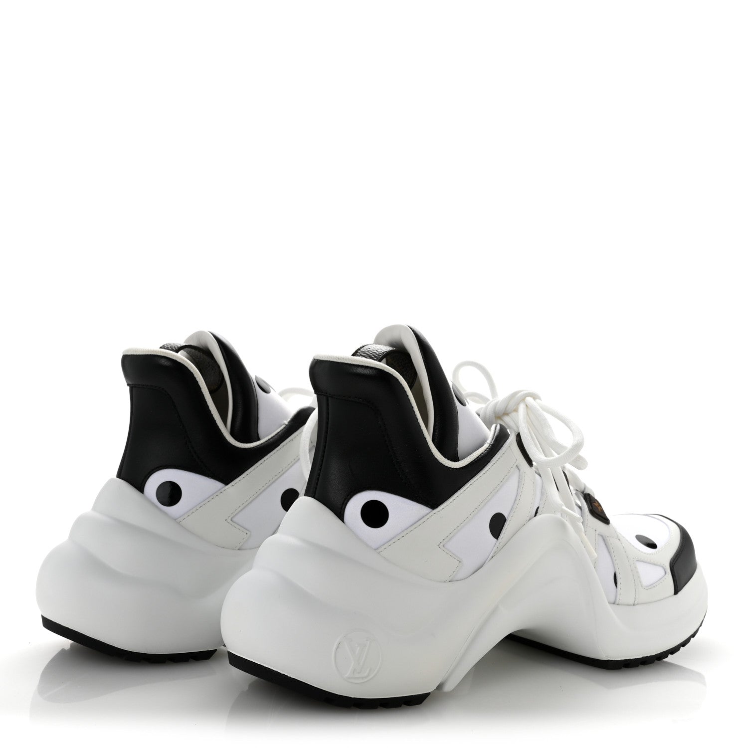 Louis Vuitton Calfskin Satin Printed Polka Dot Monogram LV Archlight Sneakers 39.5 White 5 of 10