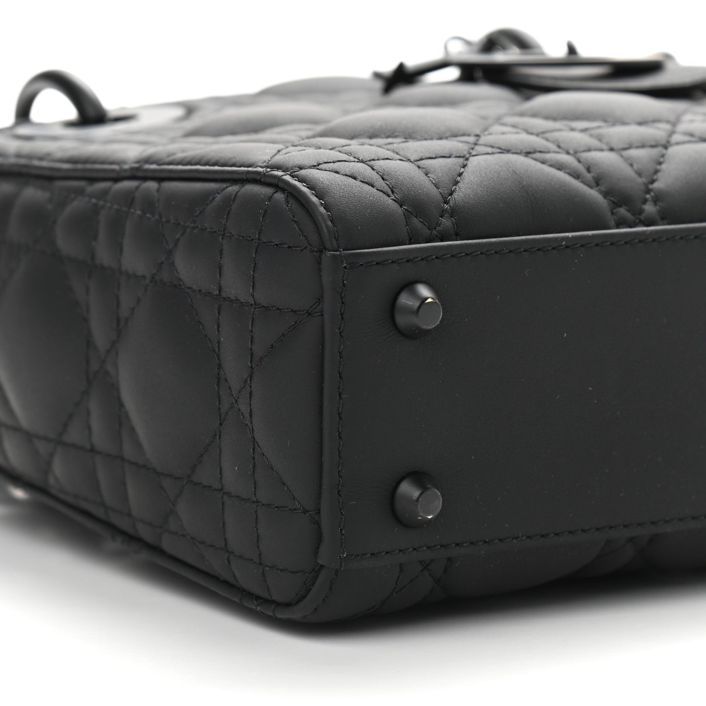 Ultra Matte Calfskin Cannage Mini Lady Dior Black