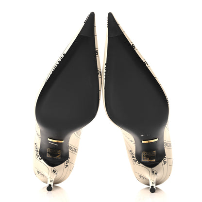 Gucci X BALENCIAGA Nappa Charlotte Allover Logo GG Pumps 39 Mystic White Black 6 of 10