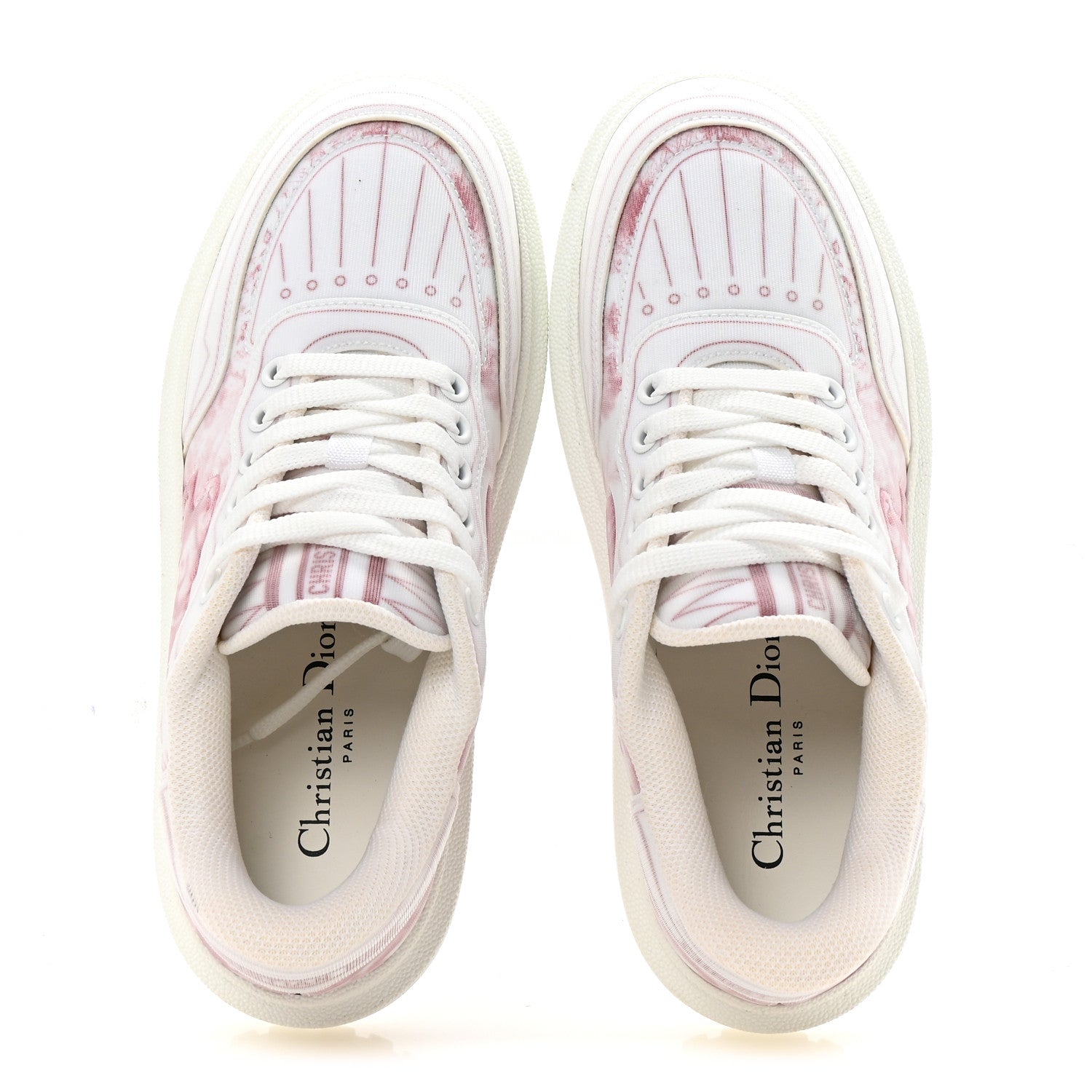 Christian Dior Neoprene Technical Fabric Dior Addict Toile De Jouy Low Top Sneakers 36.5 Framboise 2 of 9