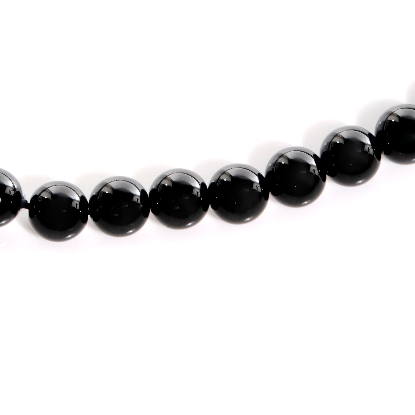 Sterling Silver Black Onyx Bead Toggle Necklace