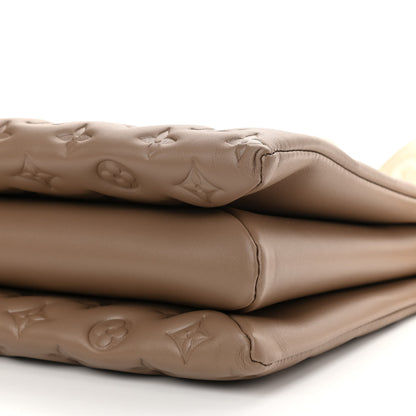 Louis Vuitton Lambskin Embossed Monogram Coussin MM Taupe 8 of 8
