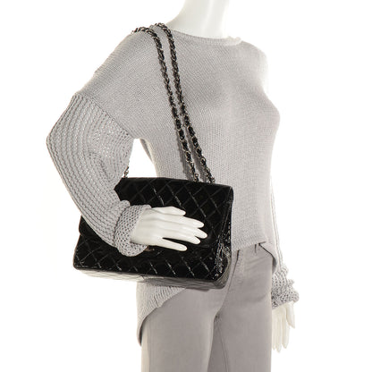 Chanel Distressed Patent Jumbo Single Flap Black 2 of 8
