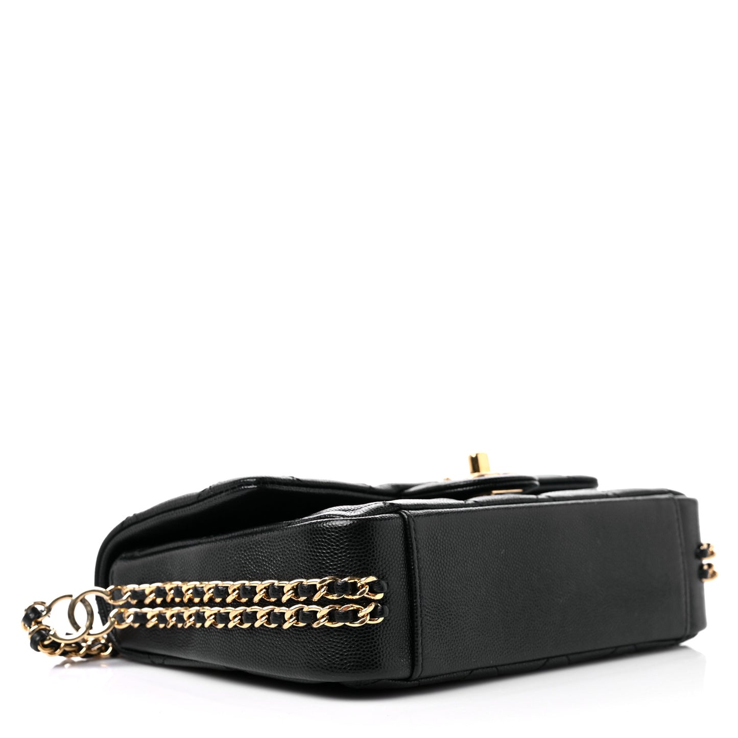 Caviar Quilted Mini CC You Flap Black
