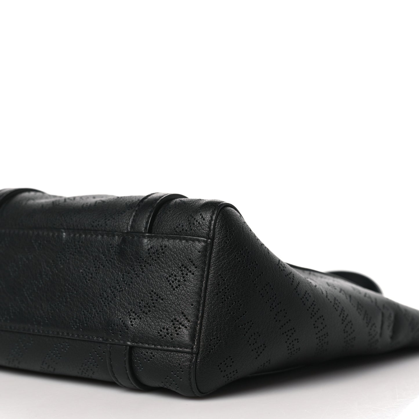 Smooth Calfskin Logo Perforated XXS Everyday Tote Black
