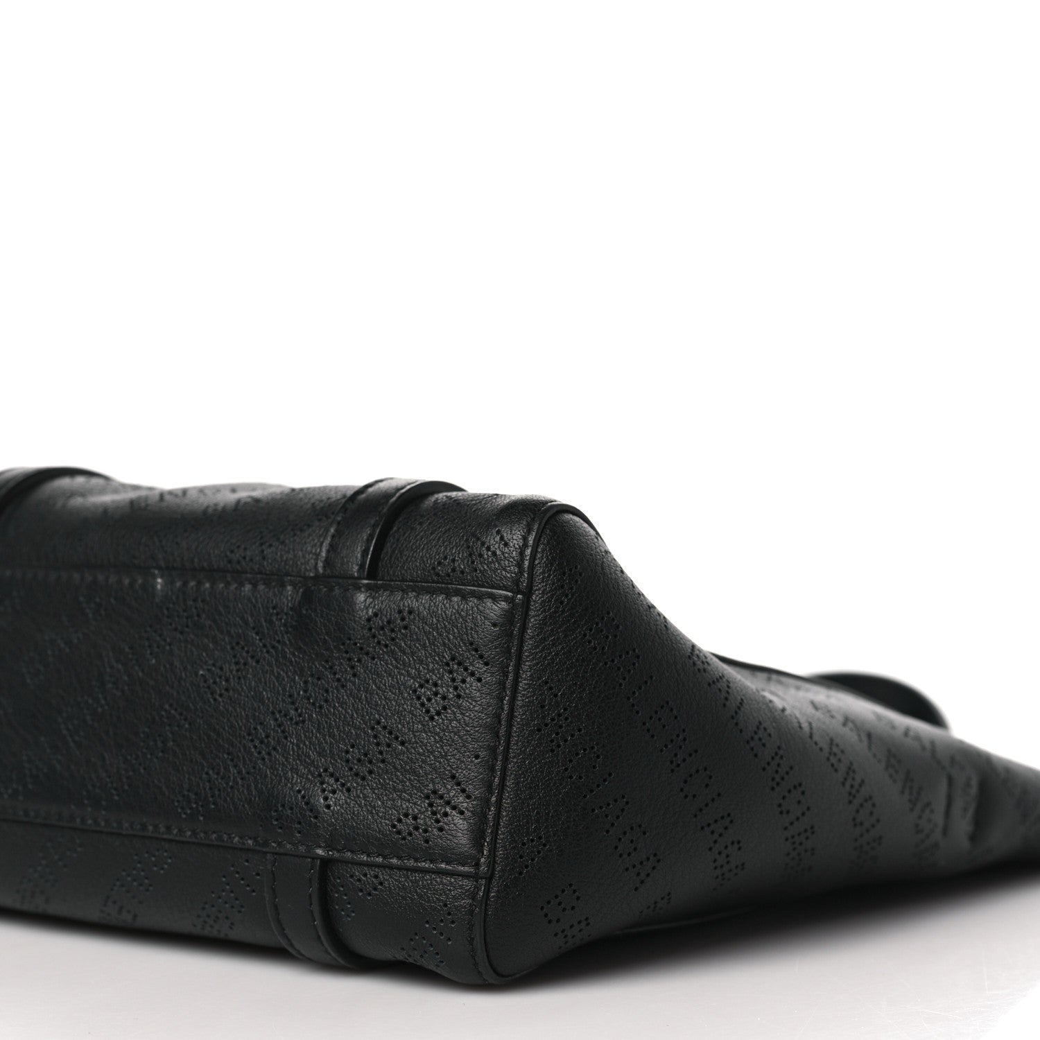 Balenciaga Smooth Calfskin Logo Perforated XXS Everyday Tote Black 9 of 9