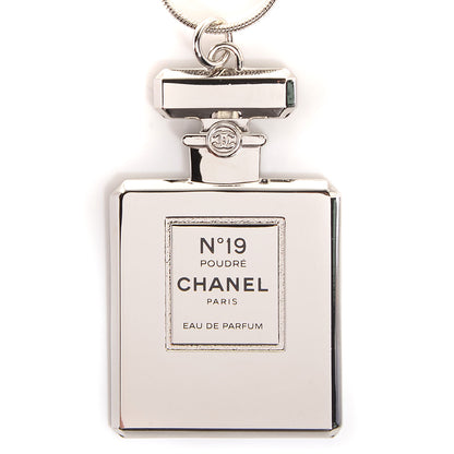Chanel No. 19 Perfume Bottle Necklace Silver 3 of 7