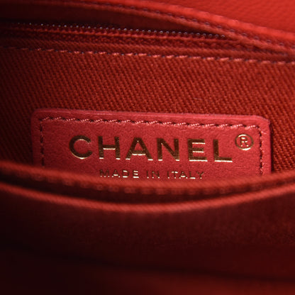 Chanel Caviar Quilted Mini Coco Handle Flap Red 8 of 11