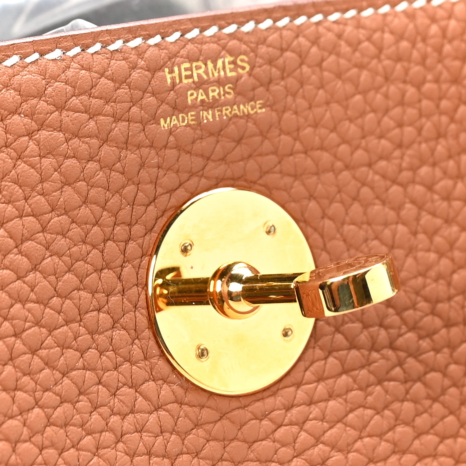 Hermes Taurillon Clemence Lindy 26 Gold 7 of 12