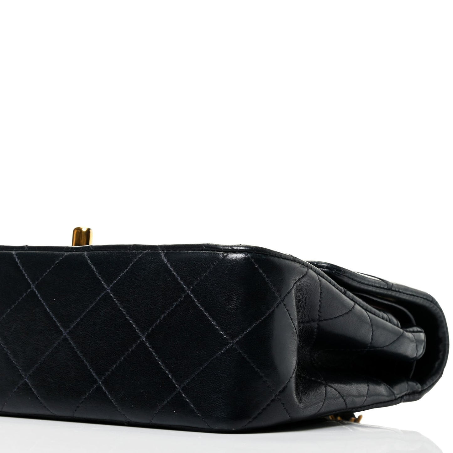 Lambskin Quilted Small Double Flap Navy
