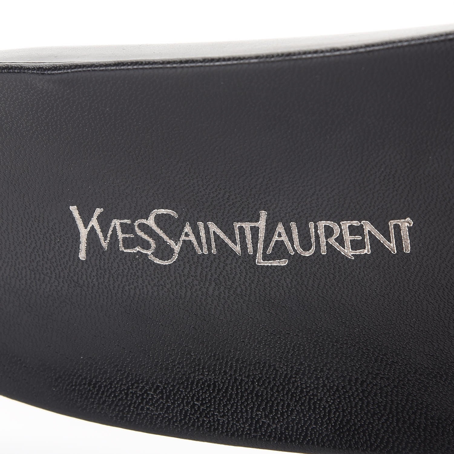 Saint Laurent Calfskin Pool Slide Sandals 10 Black Beige 10 of 16