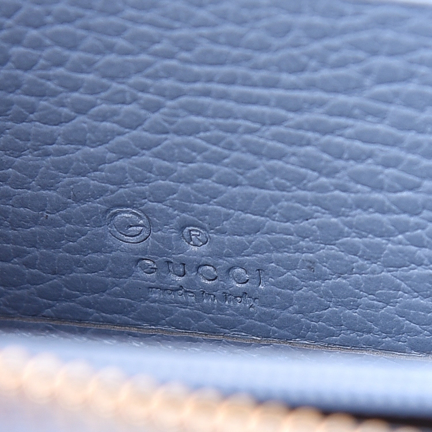 Gucci Monogram Dollar Calfskin Zip Around Wallet Beige Ebony Mineral Blue 6 of 8