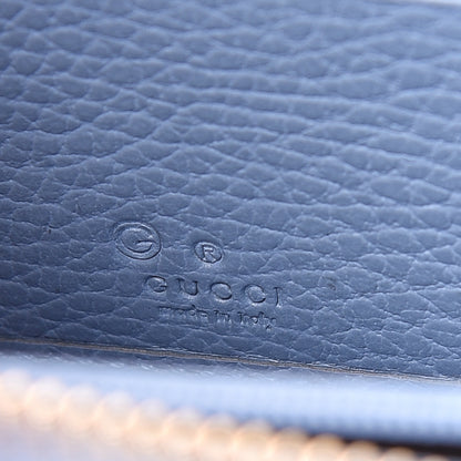 Gucci Monogram Dollar Calfskin Zip Around Wallet Beige Ebony Mineral Blue 6 of 8