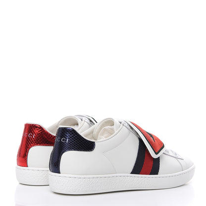 Gucci Calfskin Ayers Web Blind for Love Embroidered Womens Ace Sneakers 36 White 4 of 9