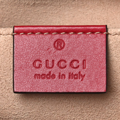 Gucci Calfskin Matelasse Small GG Marmont Chain Shoulder Bag Hibiscus Red 6 of 11