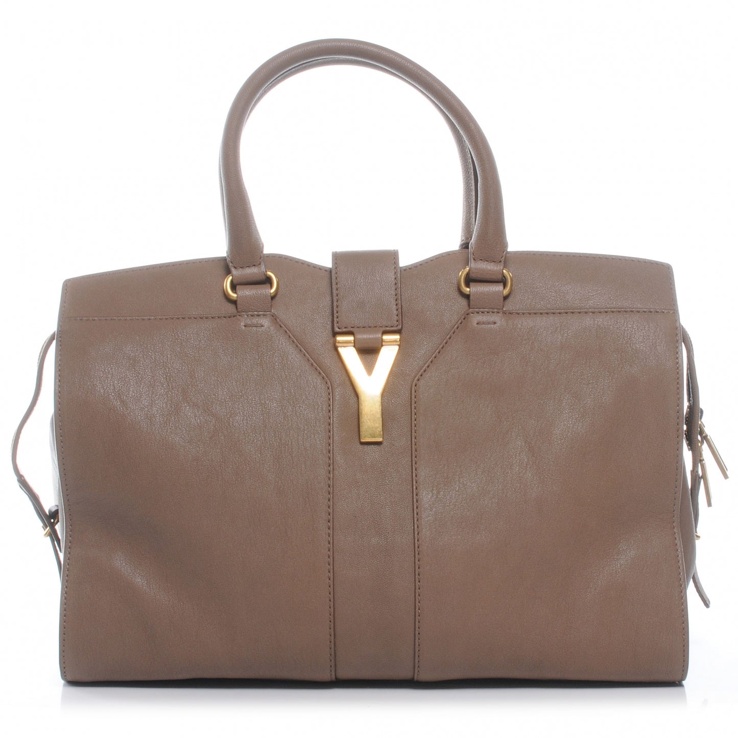 Leather Medium Cabas ChYc Taupe