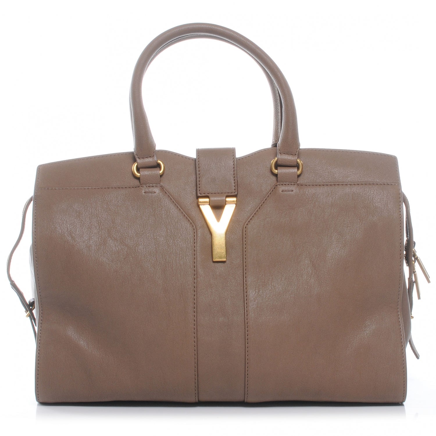 Saint Laurent Leather Medium Cabas ChYc Taupe 1 of 7