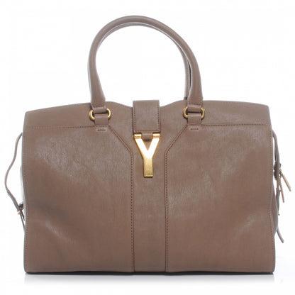 Saint Laurent Leather Medium Cabas ChYc Taupe 1 of 7