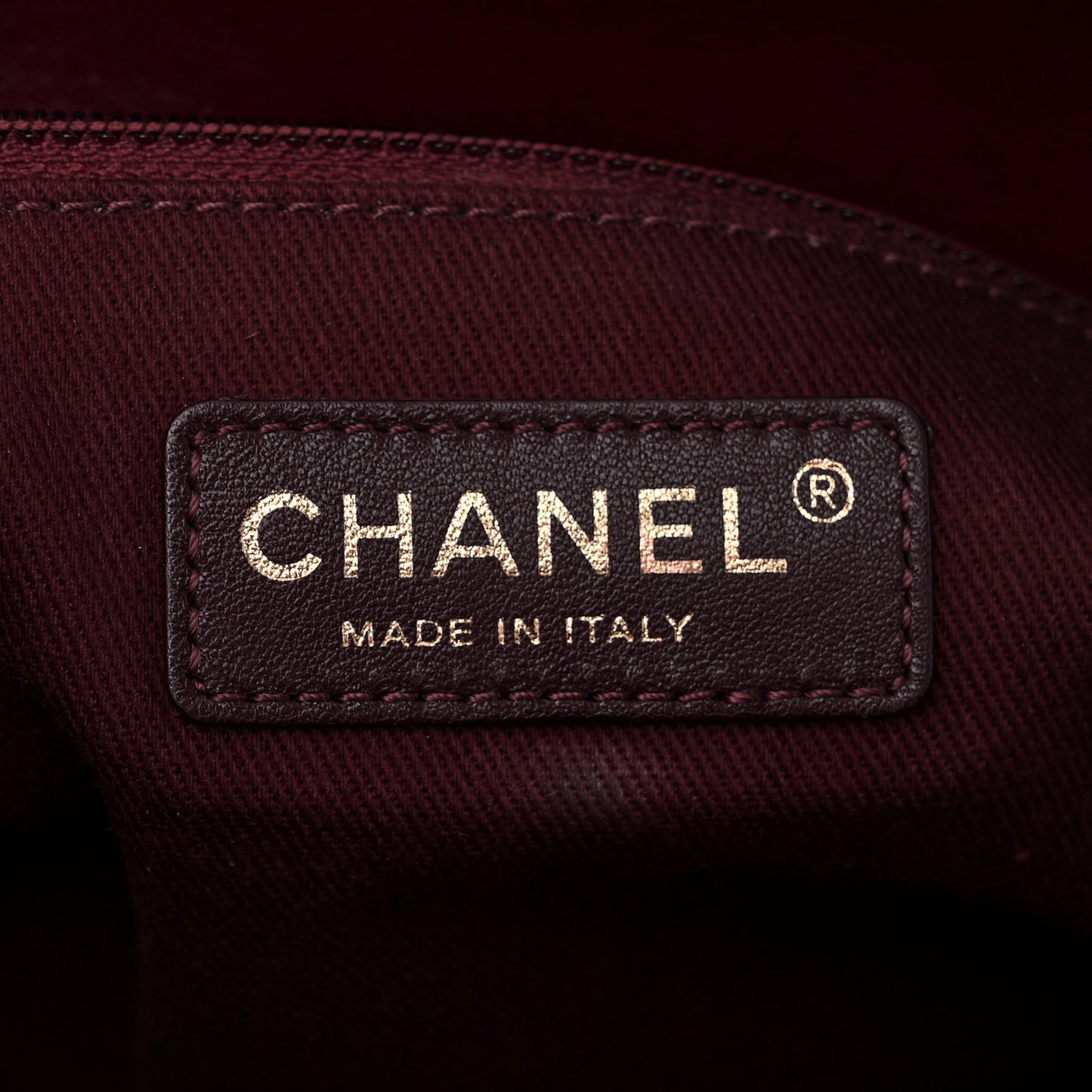 Calfskin Quilted Perfect Edge Tote Burgundy