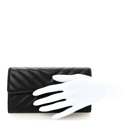 Chanel Sheepskin Chevron Quilted Reissue Large Gusset Flap Wallet So Black 2 of 10