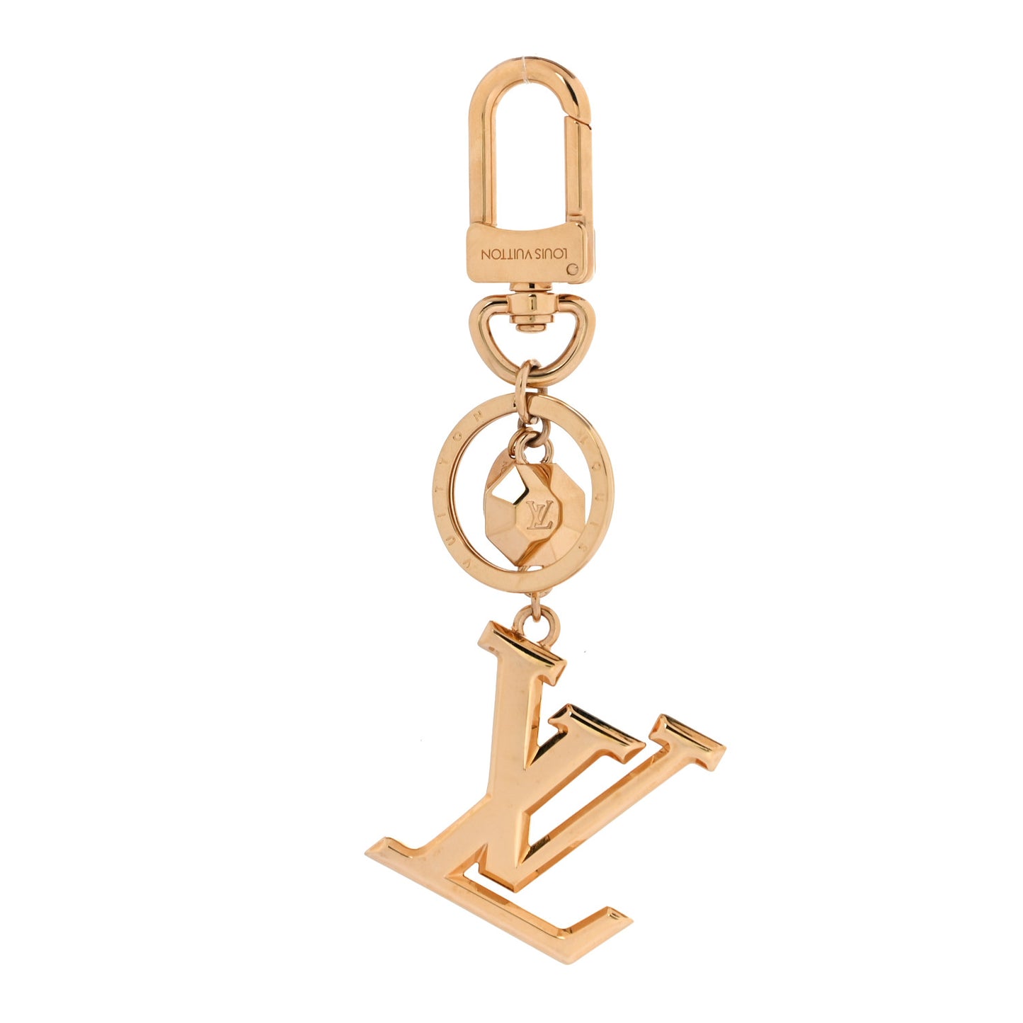 Initials LV Key Holder Gold