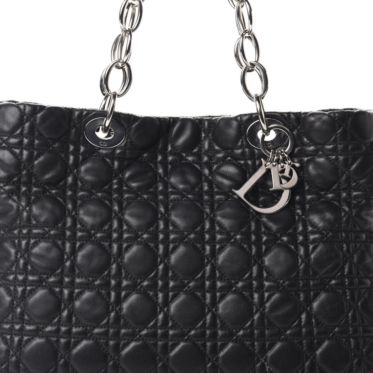Lambskin Cannage Large Dior Soft Shopping Tote Black