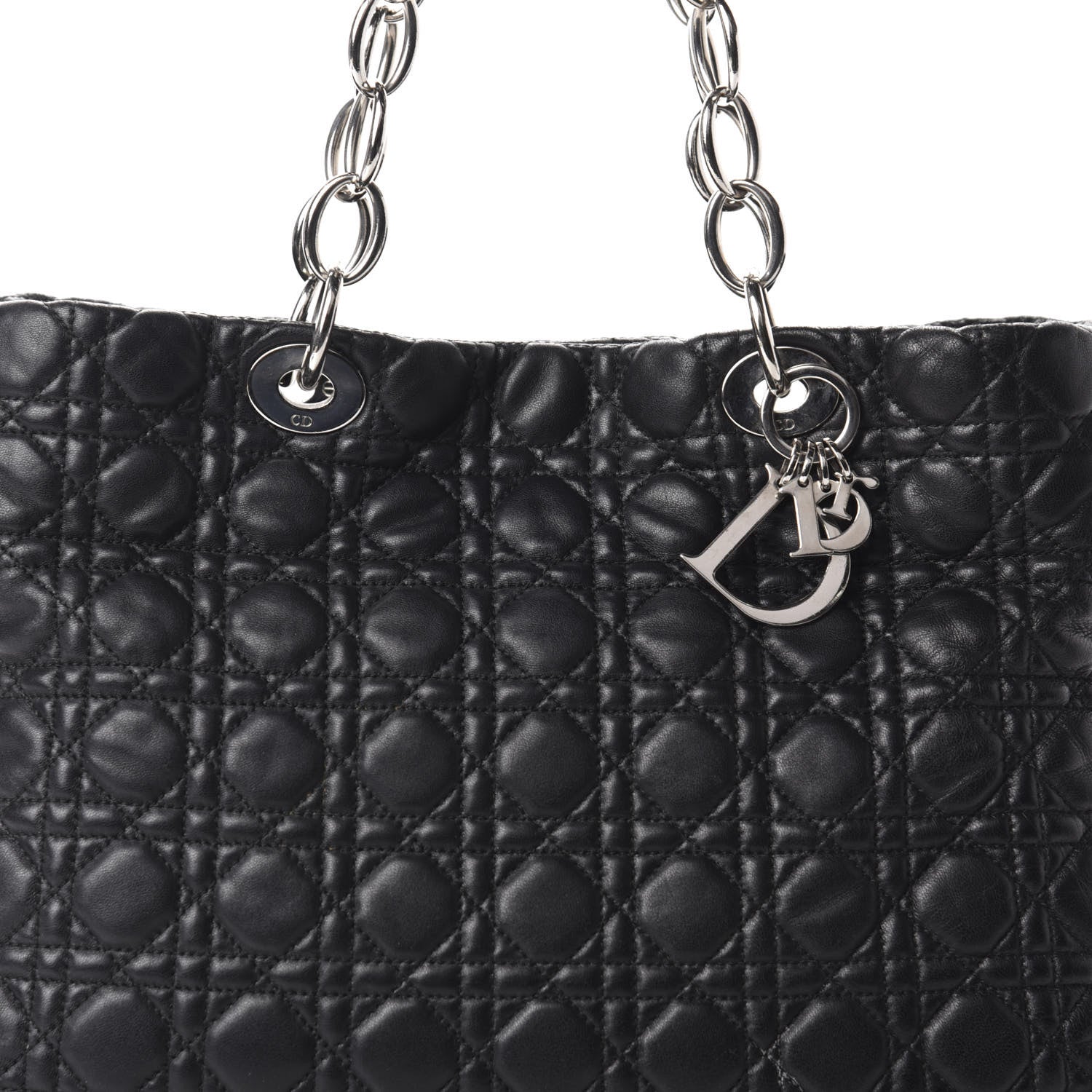 Christian Dior Lambskin Cannage Large Dior Soft Shopping Tote Black 10 of 11