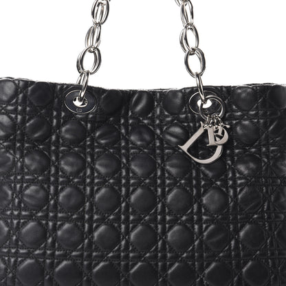 Christian Dior Lambskin Cannage Large Dior Soft Shopping Tote Black 10 of 11