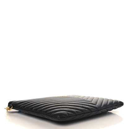 Saint Laurent Calfskin Matelasse Monogram Cassandre Tablet Pouch Black 4 of 7