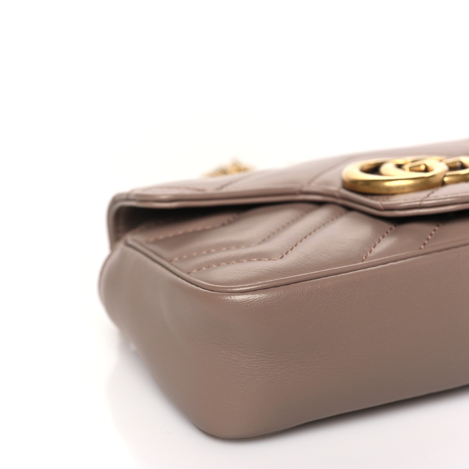 Gucci Calfskin Matelasse Super Mini GG Marmont Shoulder Bag Porcelain Rose 9 of 10