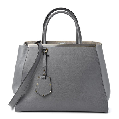 Fendi Vitello Elite Flamingo Regular 2Jours Tote Grigio Grigio Chiaro 1 of 9