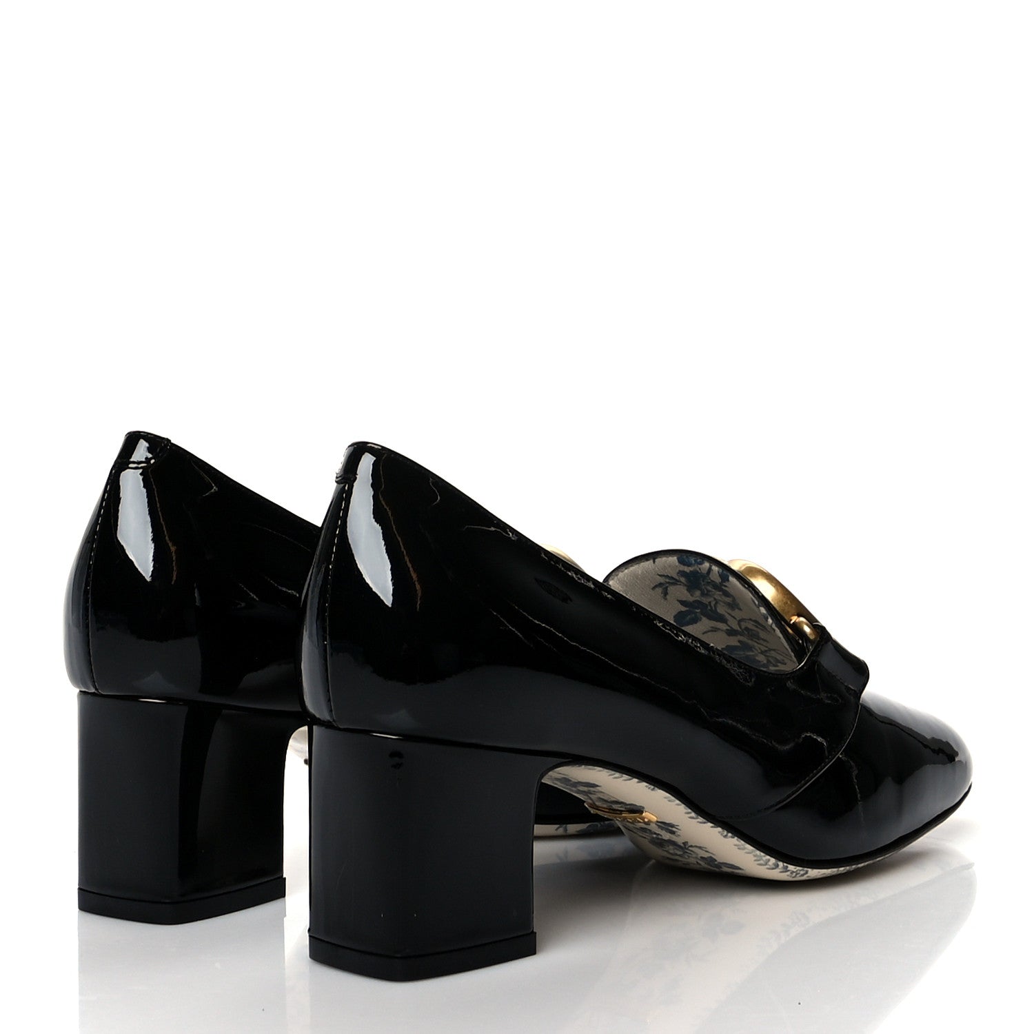 Gucci Vernice GG Victoire 55mm Loafer Pumps 38 Black 4 of 9