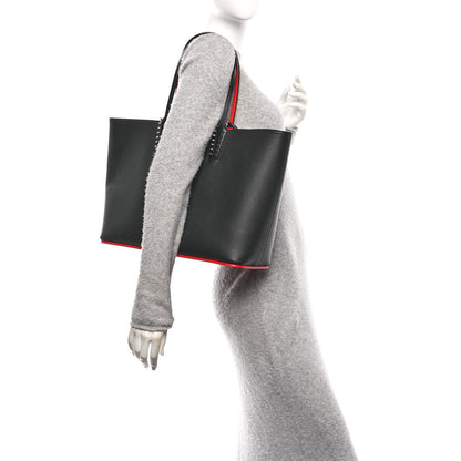 Christian Louboutin Calfskin Spikes East West Cabata Tote Black 2 of 12