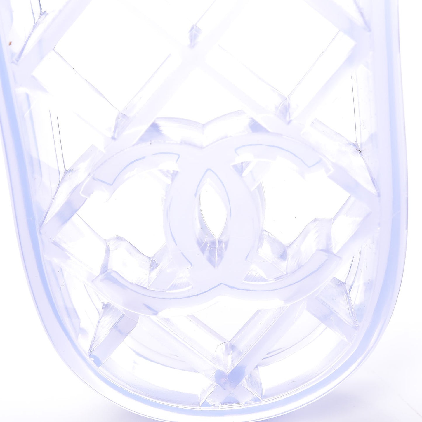 PVC Transparent Fabric CC Flat Slide Sandals 36 Pink