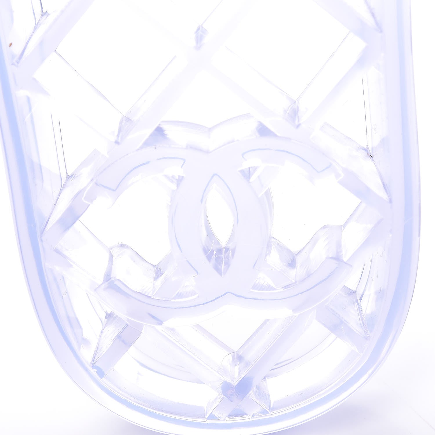 Chanel PVC Transparent Fabric CC Flat Slide Sandals 36 Pink 6 of 8