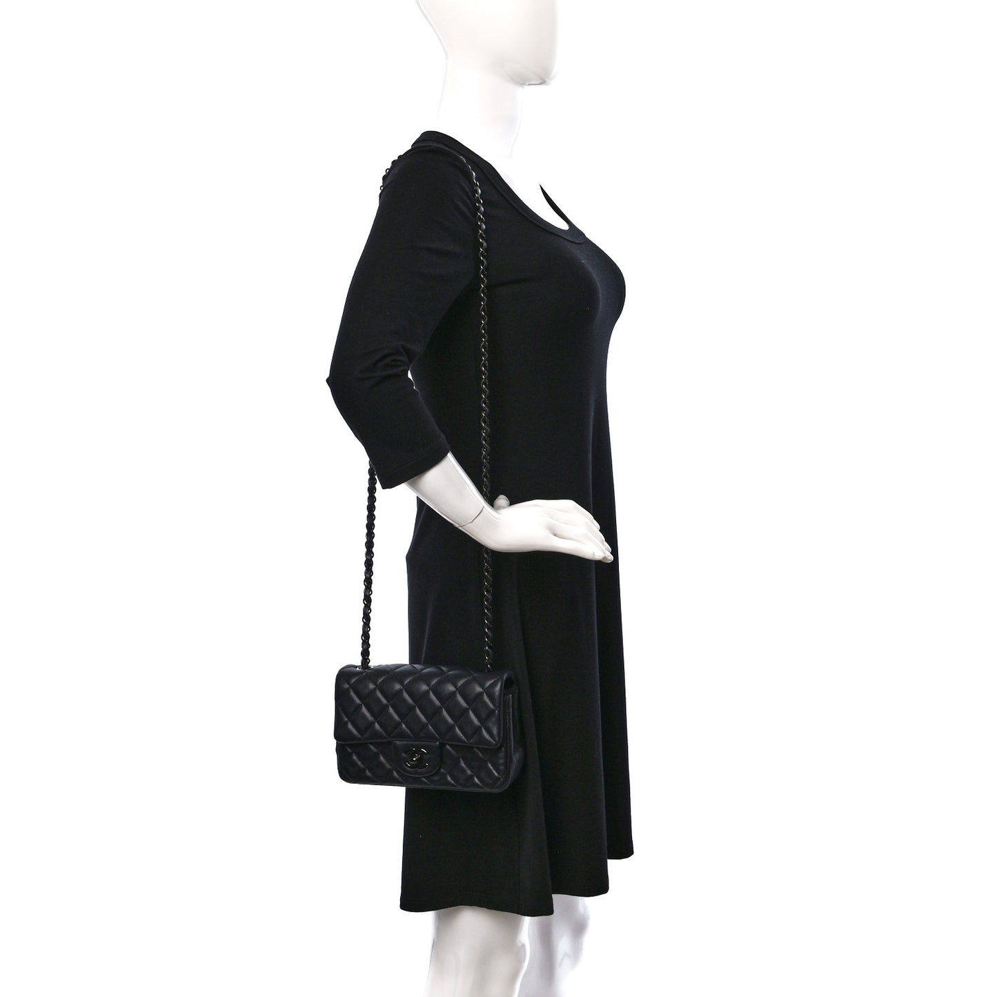 Lambskin Quilted Mini Rectangular Flap So Black