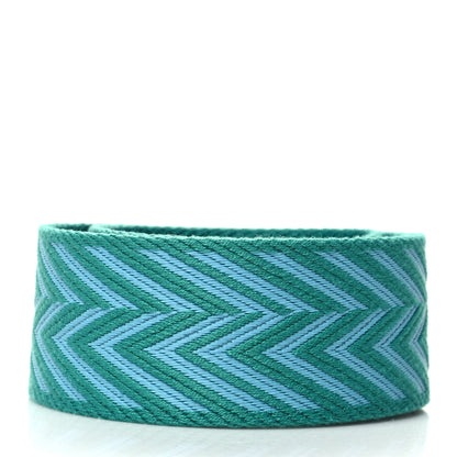 Hermes Toile Swift 50mm Sangle ZigZag Shoulder Strap Bleu du Nord Vert Veronese 2 of 5