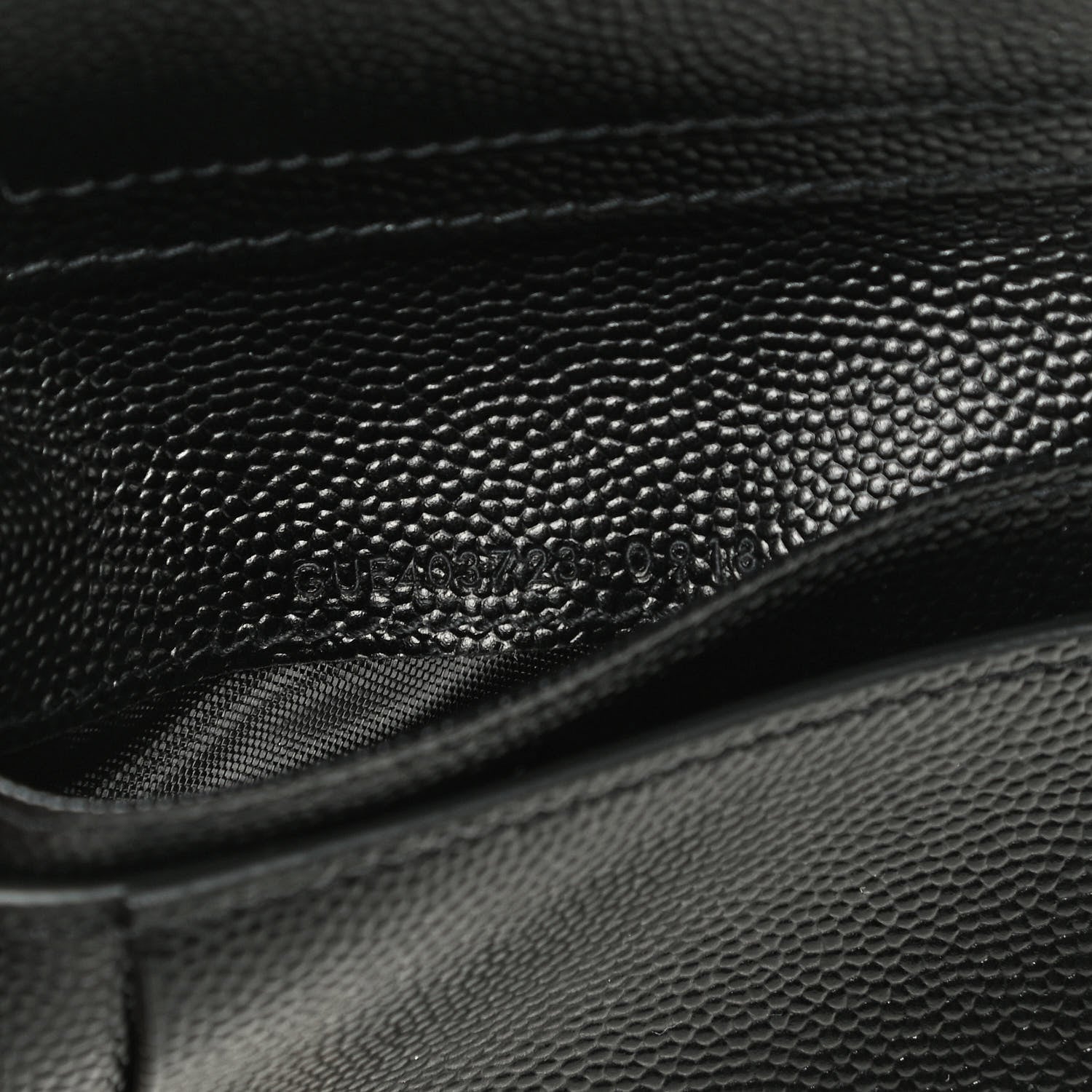 Saint Laurent Grain De Poudre Matelasse Chevron Monogram Compact Zip Around Wallet Black 7 of 7