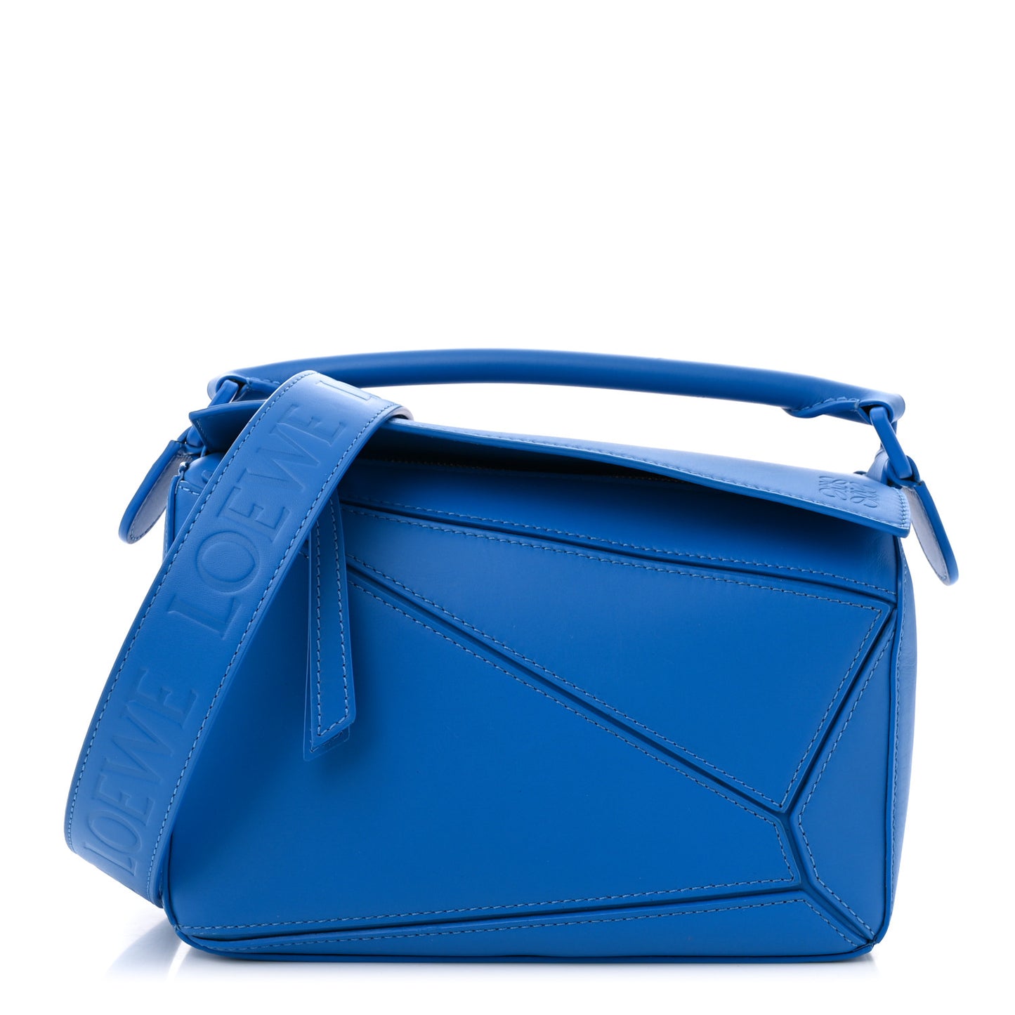 Satin Calfskin Small Puzzle Bag Scuba Blue
