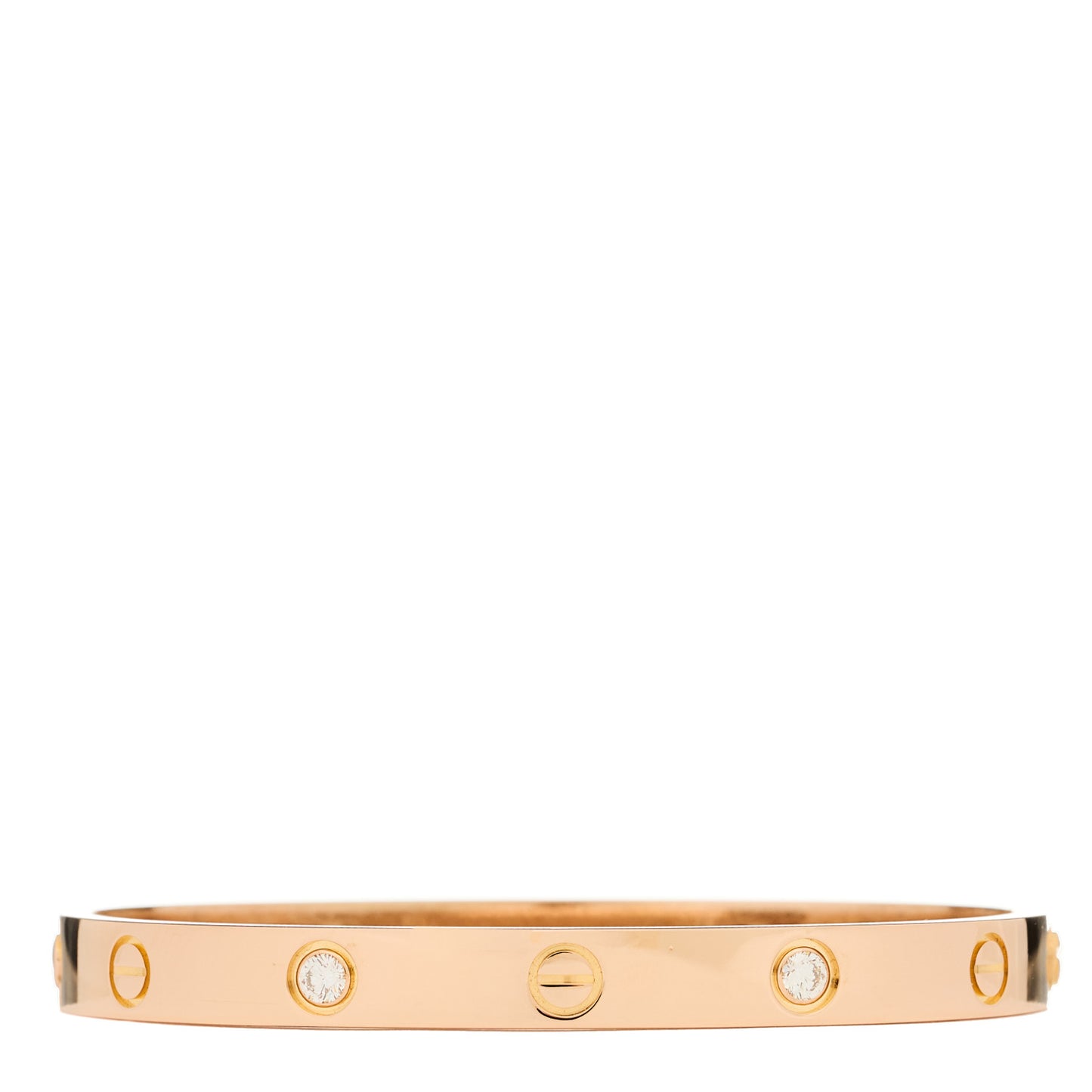 18K Pink Gold 4 Diamond LOVE Bracelet 17