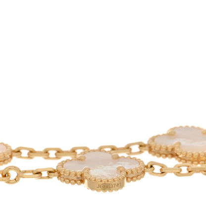 Van Cleef & Arpels 18K Yellow Gold Mother of Pearl 5 Motifs Vintage Alhambra Bracelet 3 of 5