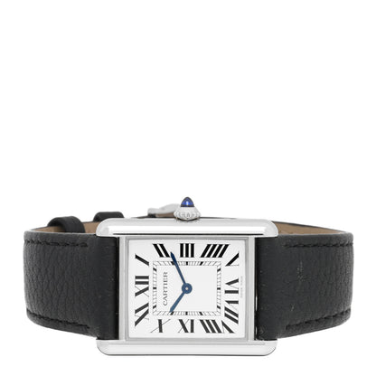 Cartier Stainless Steel Calfskin 25mm Must de Cartier Tank Quartz Watch 2 of 5