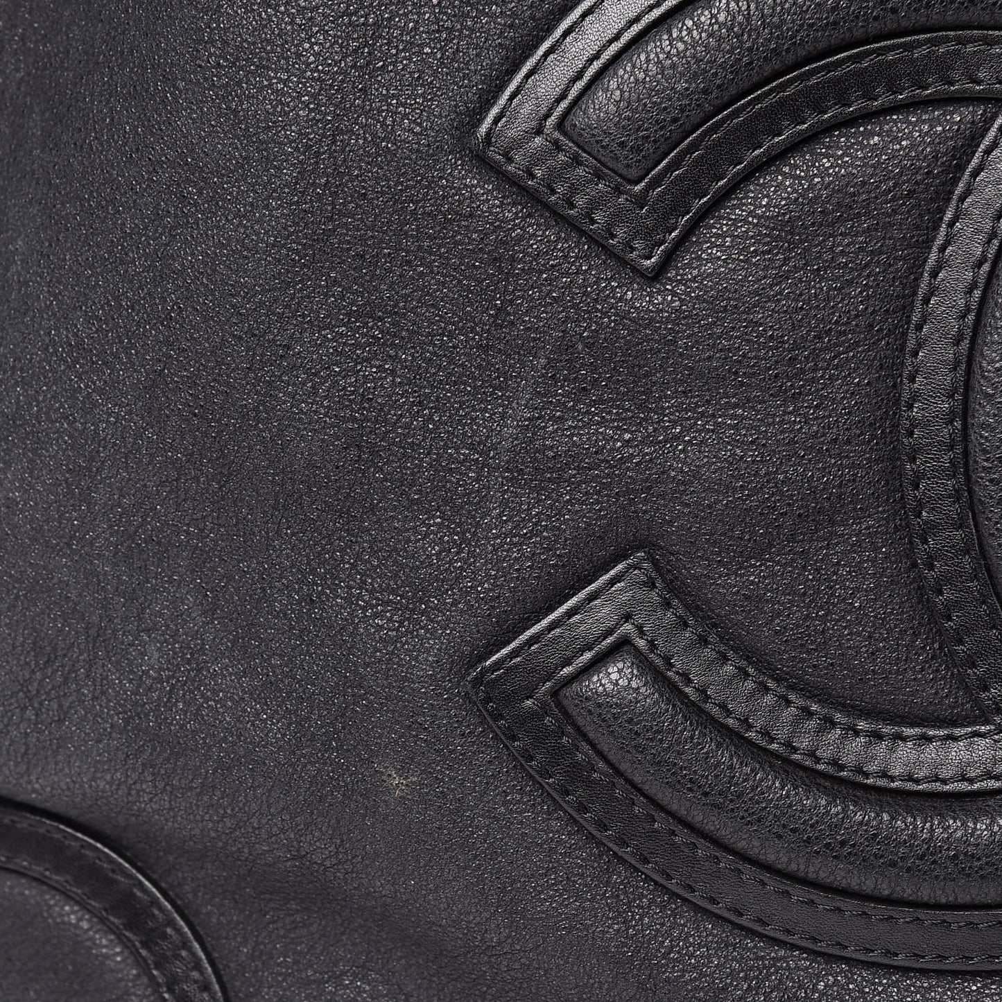 Washed Calfskin Tote Black
