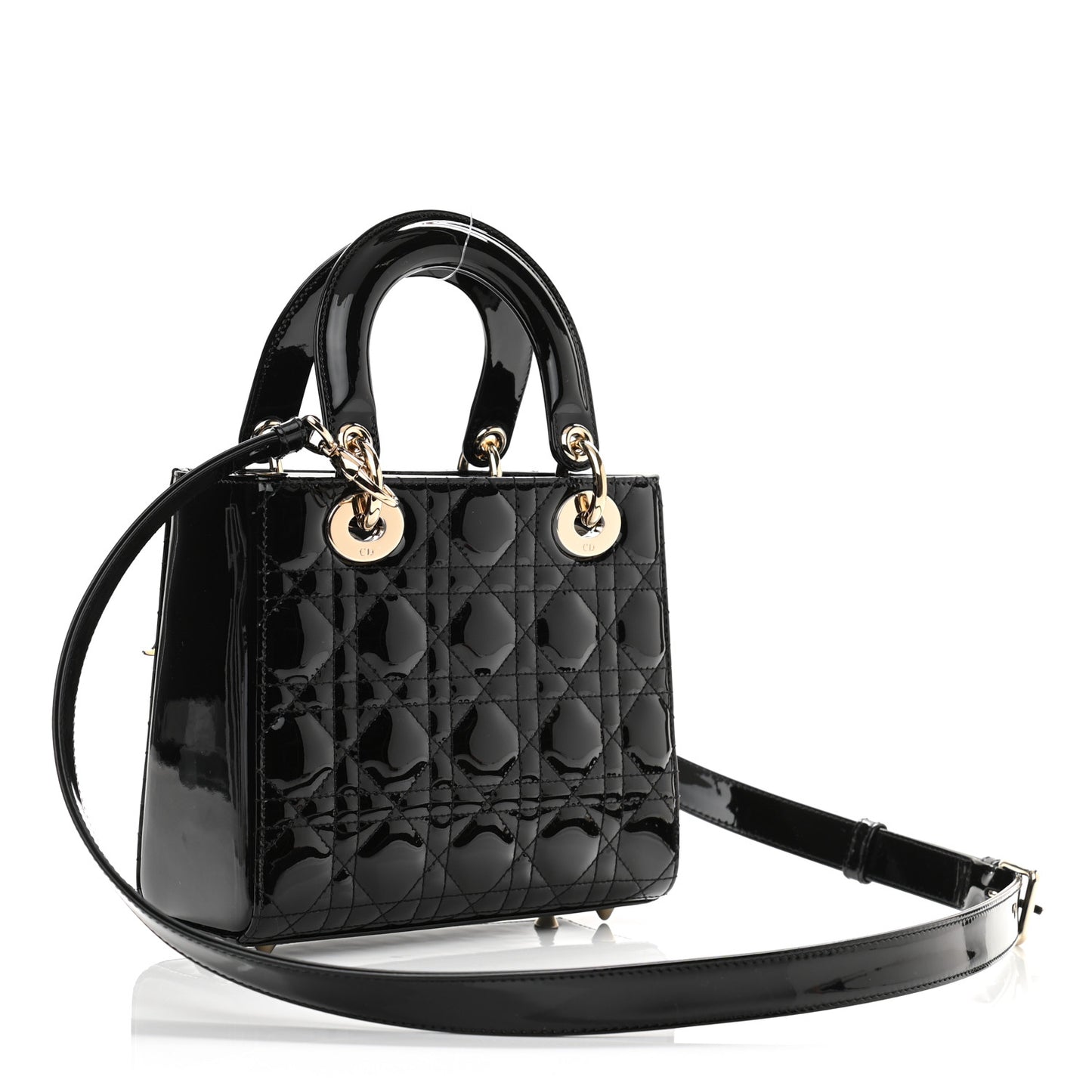 Patent Cannage Small Lady Dior Black