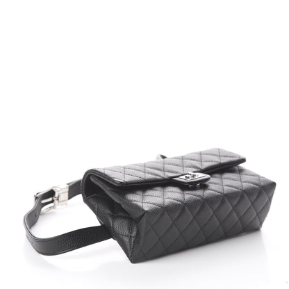 Chanel Grained Calfskin Quilted 2.55 Reissue Flap Belt Bag Clutch Black 3 of 10
