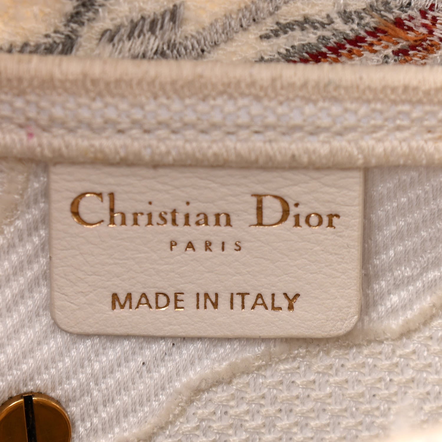 Christian Dior Canvas Embroidered Camouflage Flowers Saddle Bag Latte Multicolor 6 of 11